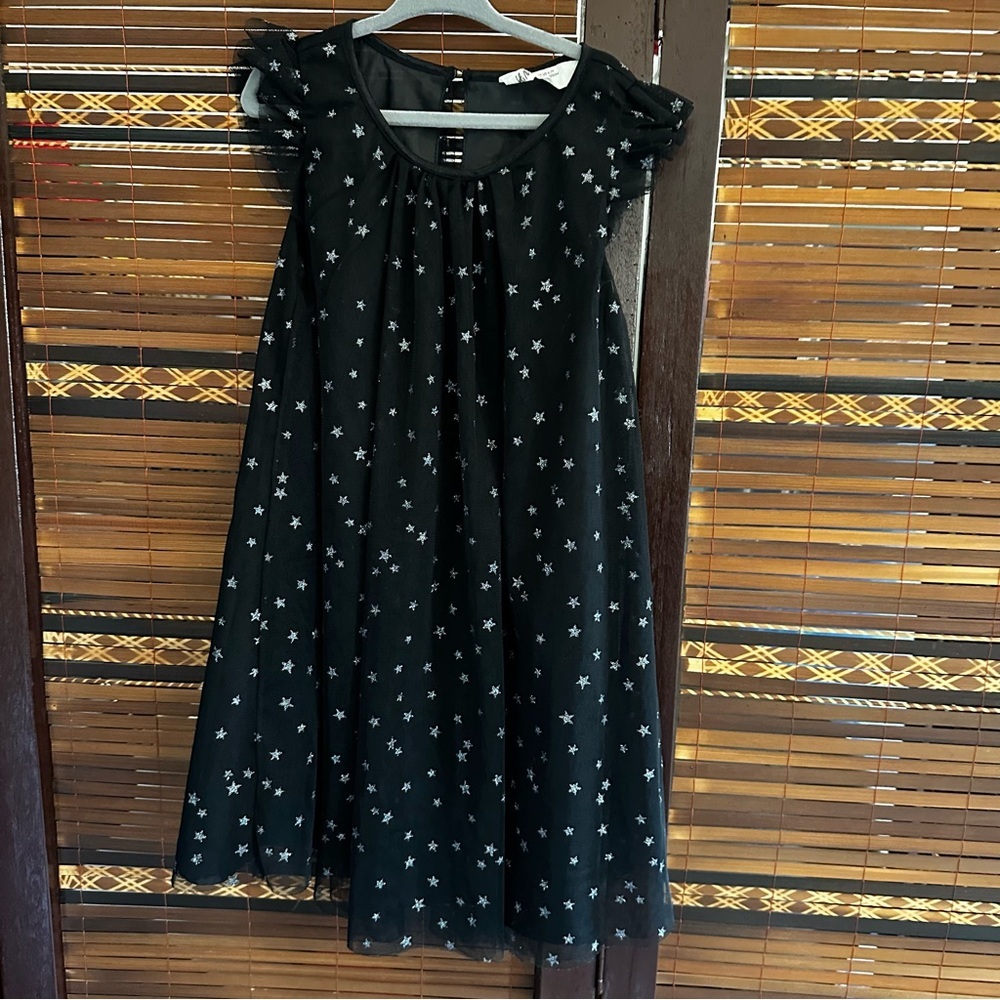 H&M Girls Black Tulle  and Stars Dress Size 6/7